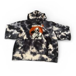 Star Wars The Mandalorian tie-dye pullover hoodie, graphic of Din Djarin- YS
